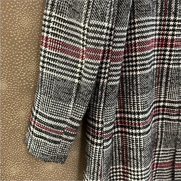 Bershka Wool Blended Plaid long Coat - Picture 6 of 10